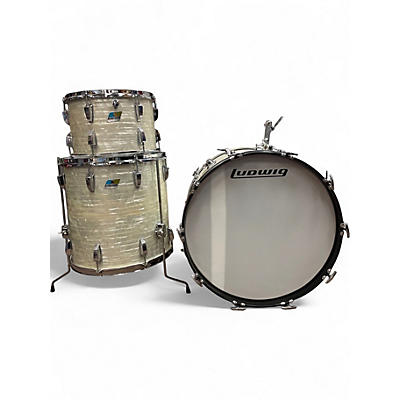 Used Ludwig 3 Piece Classic Maple Pearl White Drum Kit