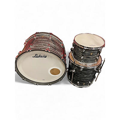 Used Ludwig 3 Piece Classic Maple Pro Beat Black Oyster Drum Kit