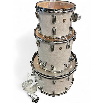 Used Ludwig 3 Piece Classic Maple WHITE MARINE PEARL Drum Kit