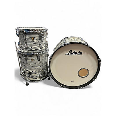 Used Ludwig 3 Piece Classic Maple WHITE STRATA Drum Kit