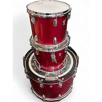 Used Ludwig 3 Piece Classic Maple red sparkle Drum Kit