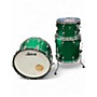 Used Ludwig 3 Piece Classic Oak Green Sparkle Drum Kit Green Sparkle