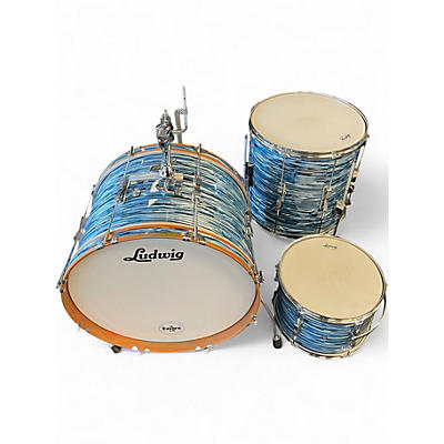 Used Ludwig 3 Piece Club Date BLUE OYSTER Drum Kit