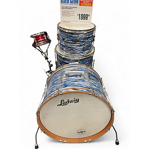 Used Ludwig 3 Piece Club Date BLUE OYSTER Drum Kit BLUE OYSTER