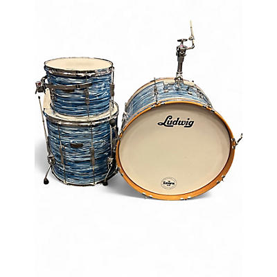 Used Ludwig 3 Piece Club Date Oyster Blue Drum Kit
