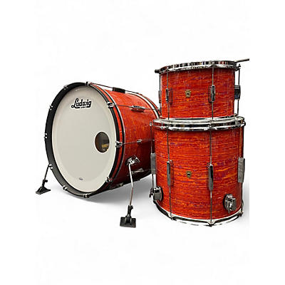 Used Ludwig 3 Piece Club Date USA Fab Limited Edition Mod Orange Drum Kit