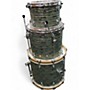 Used Ludwig 3 Piece Custom Classic Maple Mint Oyster Glass Glitter Drum Kit Mint Oyster Glass Glitter