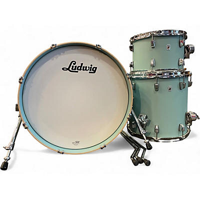 Used Ludwig 3 Piece NEUSONIC Cerulean Blue Drum Kit