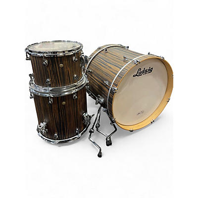 Used Ludwig 3 Piece Signet 105 Gigabeat Macassar Ebony Drum Kit