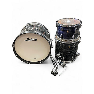 Used Ludwig 3 Piece USA Classic Maple Black Oyster Pearl Drum Kit