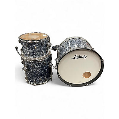 Used Ludwig 3 Piece neusonic  blue steel Drum Kit