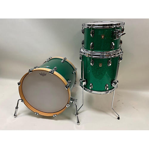 Ludwig Used Ludwig 3 piece CLASSIC MAPLE BOP KIT GREEN SPARKLE Drum Kit GREEN SPARKLE