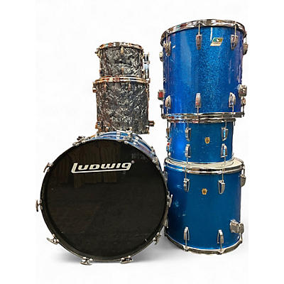 Used Ludwig 4 Piece 60s Keystone Blue Sparkle Drum Kit