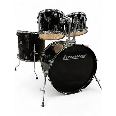 Used Ludwig 4 Piece Accent Black Drum Kit