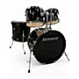 Used Ludwig 4 Piece Accent Black Drum Kit Black