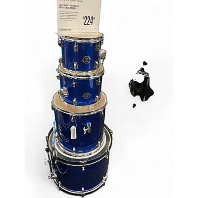 Used Ludwig 4 Piece Accent Metallic Blue Drum Kit