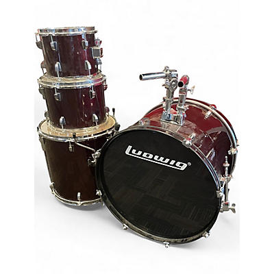 Used Ludwig 4 Piece Accent Red Drum Kit