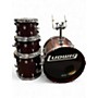 Used Ludwig 4 Piece BIRCH SILVER KEYSTONE RED GRAIN Drum Kit RED GRAIN