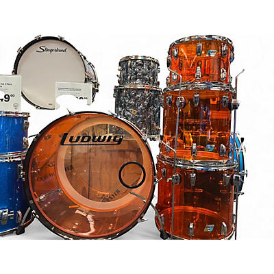 Used Ludwig 4 Piece Bonham Reissue Vistalite Amber Vintage Drum Kit