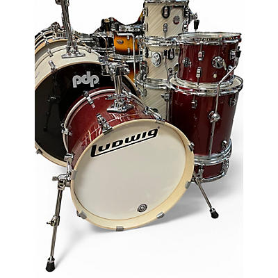 Used Ludwig 4 Piece Breakbeats By Questlove RED SPARKLE Drum Kit