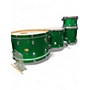 Used Ludwig 4 Piece Centennial ZEP KIT Green Sparkle Drum Kit Green Sparkle