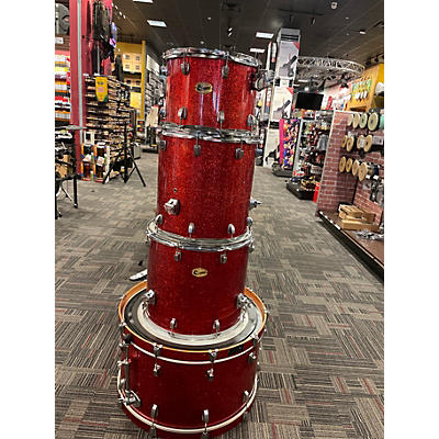 Used Ludwig 4 Piece Centennial Zep 4 peice Red Sparkle Drum Kit