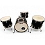 Used Ludwig 4 Piece Classic Maple Black Galaxy Sparkle Drum Kit Black Galaxy Sparkle