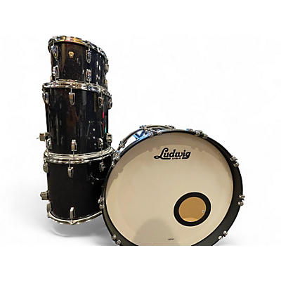Used Ludwig 4 Piece Classic Maple Black Pearl Drum Kit
