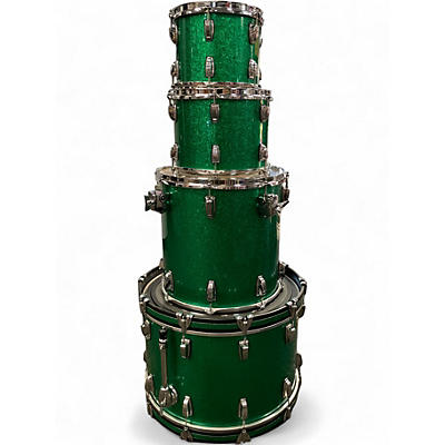 Used Ludwig 4 Piece Classic Maple GREEN SPARKLE Drum Kit