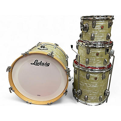 Used Ludwig 4 Piece Classic Maple OLIVE PEARL Drum Kit