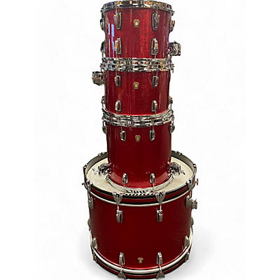 Used Ludwig 4 Piece Classic Maple Red Sparkle Drum Kit