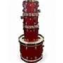 Used Ludwig Used Ludwig 4 Piece Classic Maple Red Sparkle Drum Kit Red Sparkle