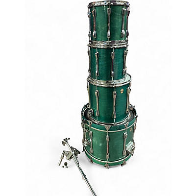 Used Ludwig 4 Piece Classic Maple Turquoise Drum Kit
