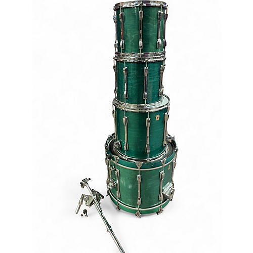 Used Ludwig 4 Piece Classic Maple Turquoise Drum Kit Turquoise