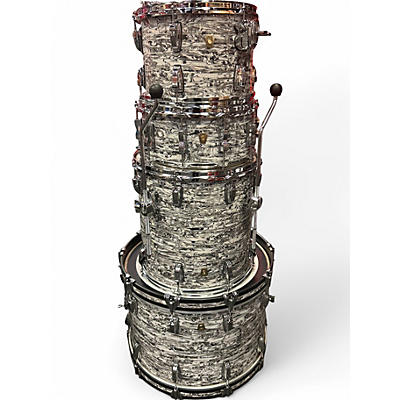 Used Ludwig 4 Piece Classic Maple White Abalone Drum Kit