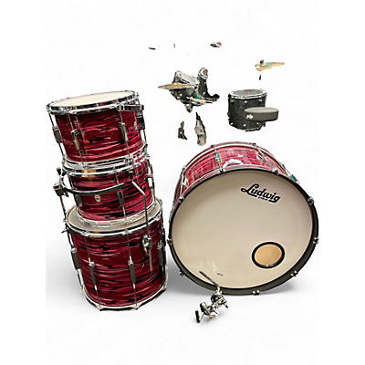 Used Ludwig  4 Piece Clubdate Ruby Strata Drum Kit