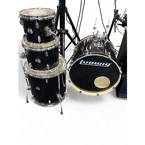 Ludwig Used Ludwig 4 Piece ELEMENT EVOLUTION black sparkle Drum Kit black sparkle