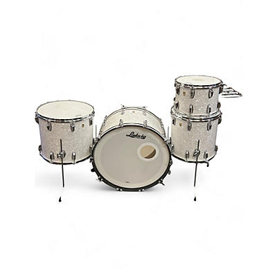 Ludwig Used Ludwig 4 Piece Legacy Mahogany White Marine Pearl Drum Kit