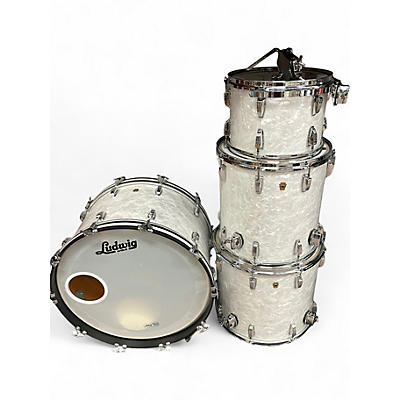 Used Ludwig 4 Piece Legacy Mahogany White Marine Pearl Drum Kit