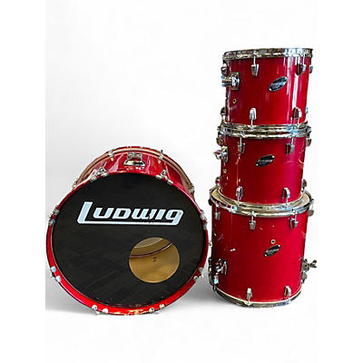 Used Ludwig 4 Piece ROCKER ELITE Red Drum Kit