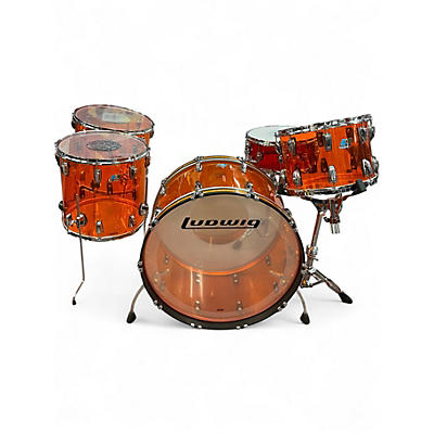 Used Ludwig 4 Piece Vistalite Amber Drum Kit