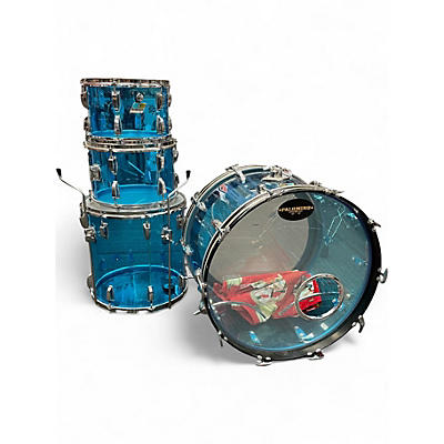 Used Ludwig 4 Piece Vistalite Blue Drum Kit