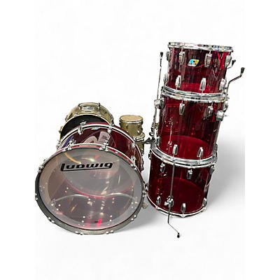Used Ludwig 4 Piece Vistalite Bonham Red Drum Kit