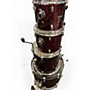 Used Ludwig 4 Piece accent cs combo red Drum Kit red