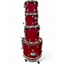 Used Ludwig 4 Piece rocker kit fire engine red Drum Kit fire engine red