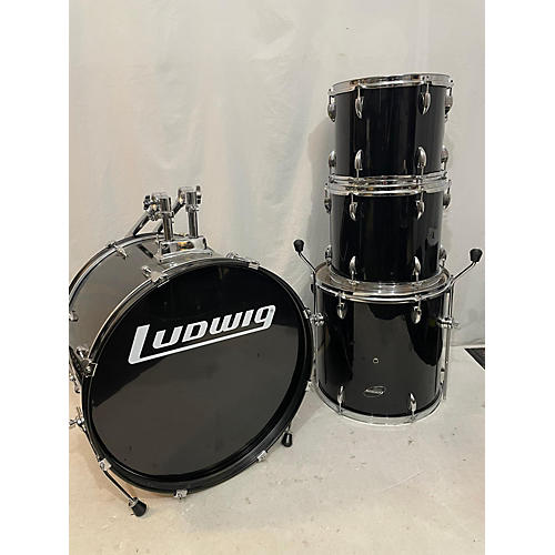 Ludwig Used Ludwig 4 piece Accent Black Drum Kit Black