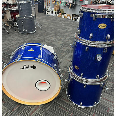 Ludwig Used Ludwig 4 piece Centennial Blue Sparkle Drum Kit