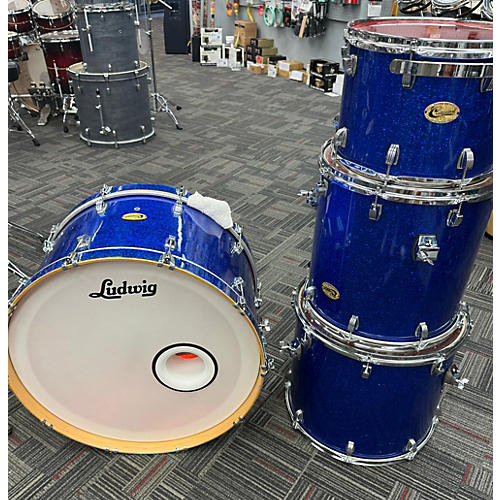 Ludwig Used Ludwig 4 piece Centennial Blue Sparkle Drum Kit Blue sparkle