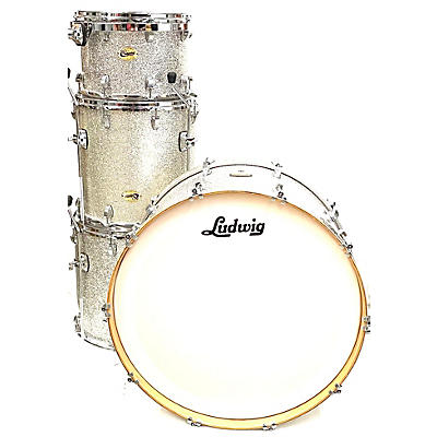 Used Ludwig 4 piece Centennial Silver Sparkle Drum Kit