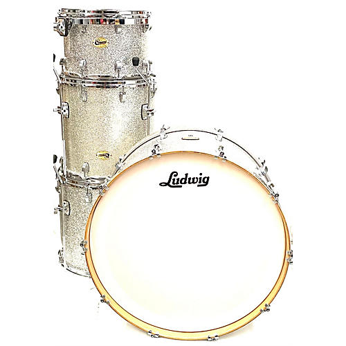 Ludwig Used Ludwig 4 piece Centennial Silver Sparkle Drum Kit Silver Sparkle